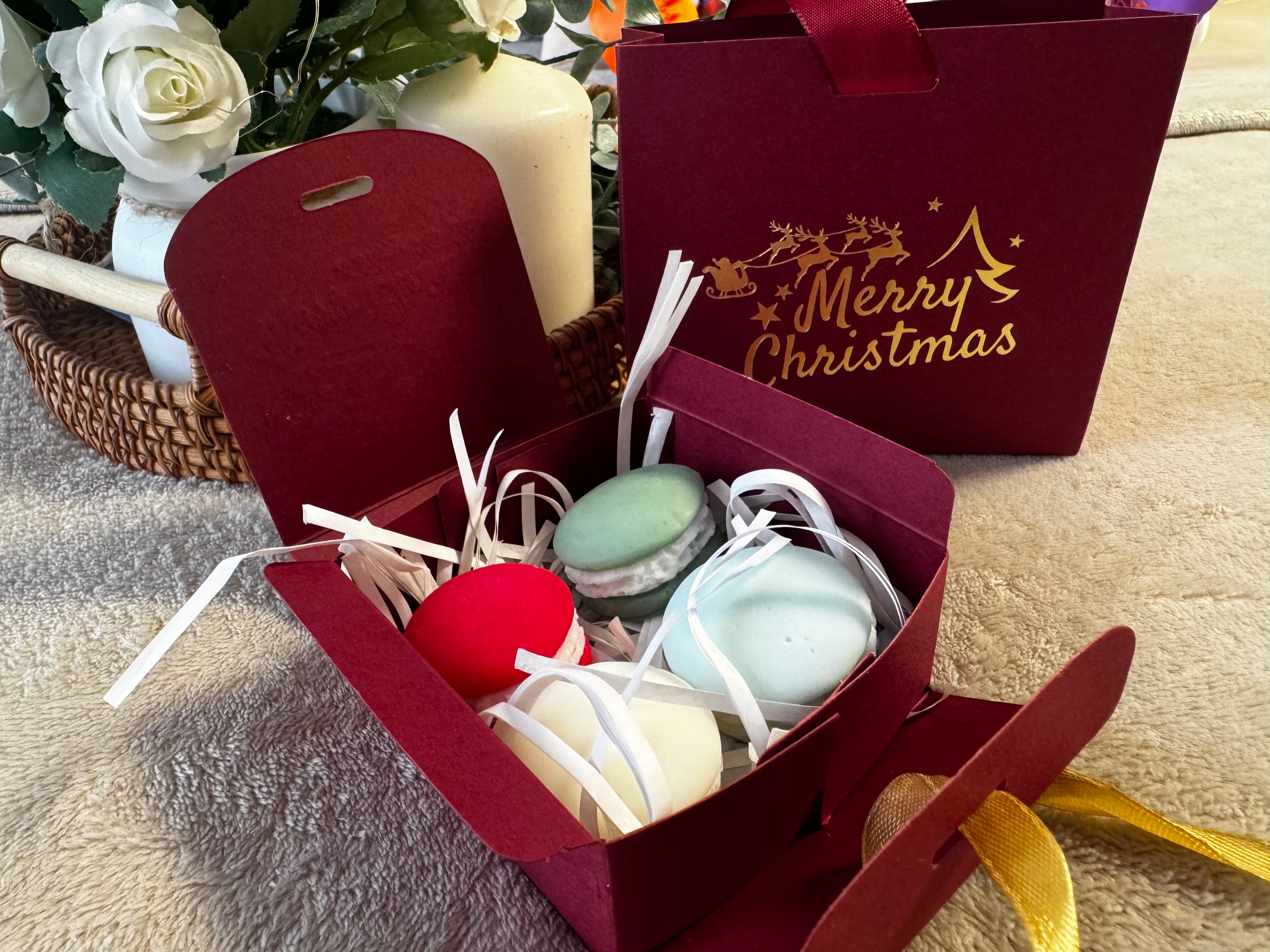 NaviWax ~ Cajita 4 Macarons Edición Navidad