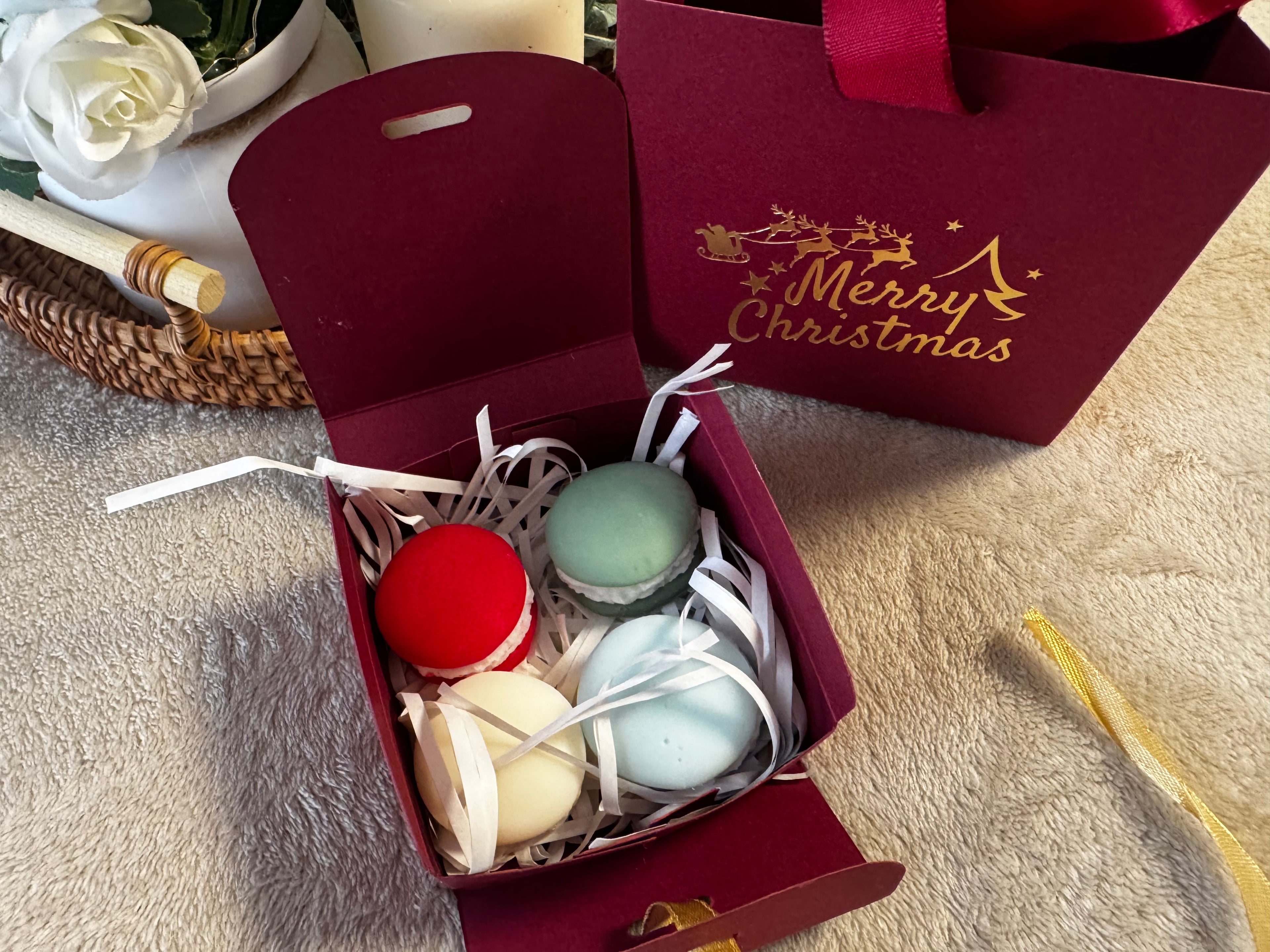 NaviWax ~ Cajita 4 Macarons Edición Navidad