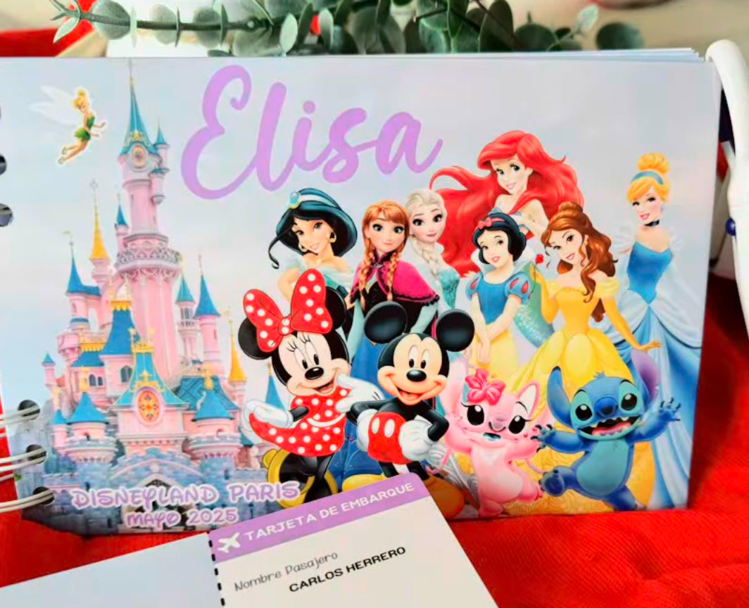 Libro de Firmas y Fotos Disney Fondo Castillo Rosa