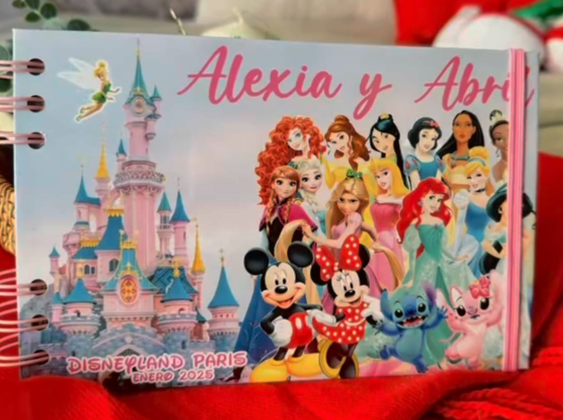 Libro de Firmas y Fotos Disney Fondo Castillo Rosa
