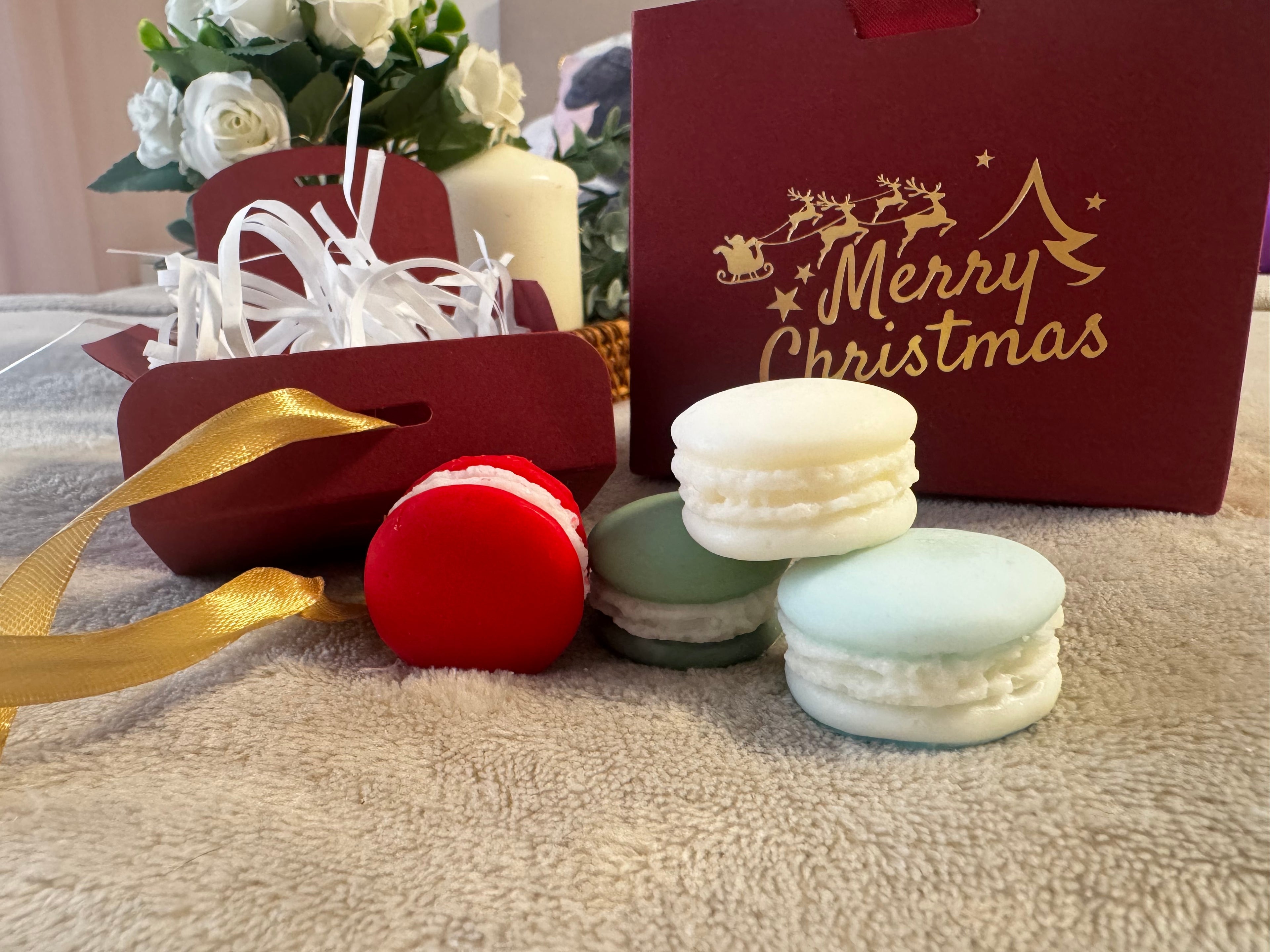 NaviWax ~ Cajita 4 Macarons Edición Navidad