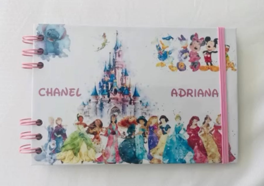 Libro de Firmas y Fotos Disney Fondo Castillo Mix Acuarela